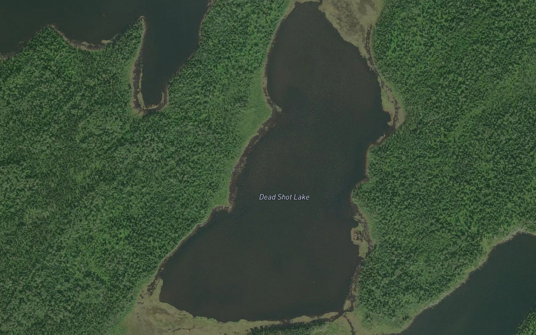 Satellite map of the Dead Shot Lake