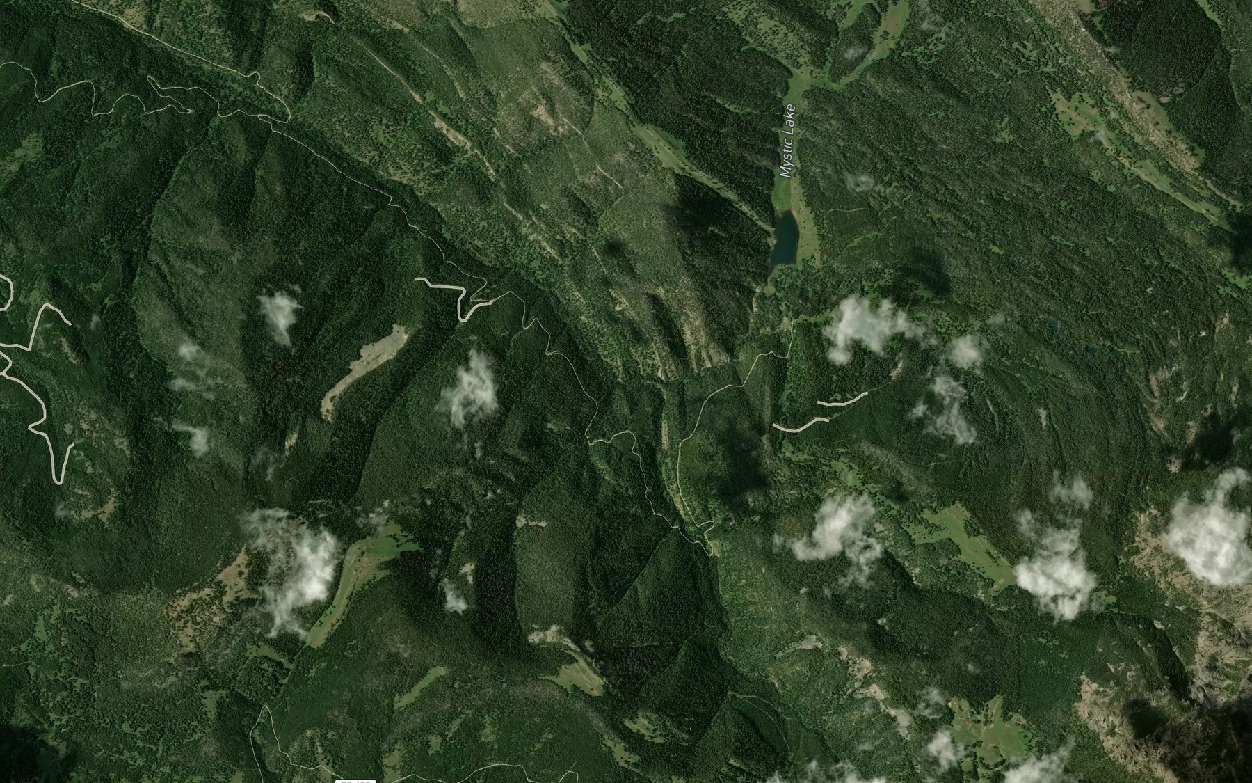 Satellite map of the South Fork Bozeman Creek