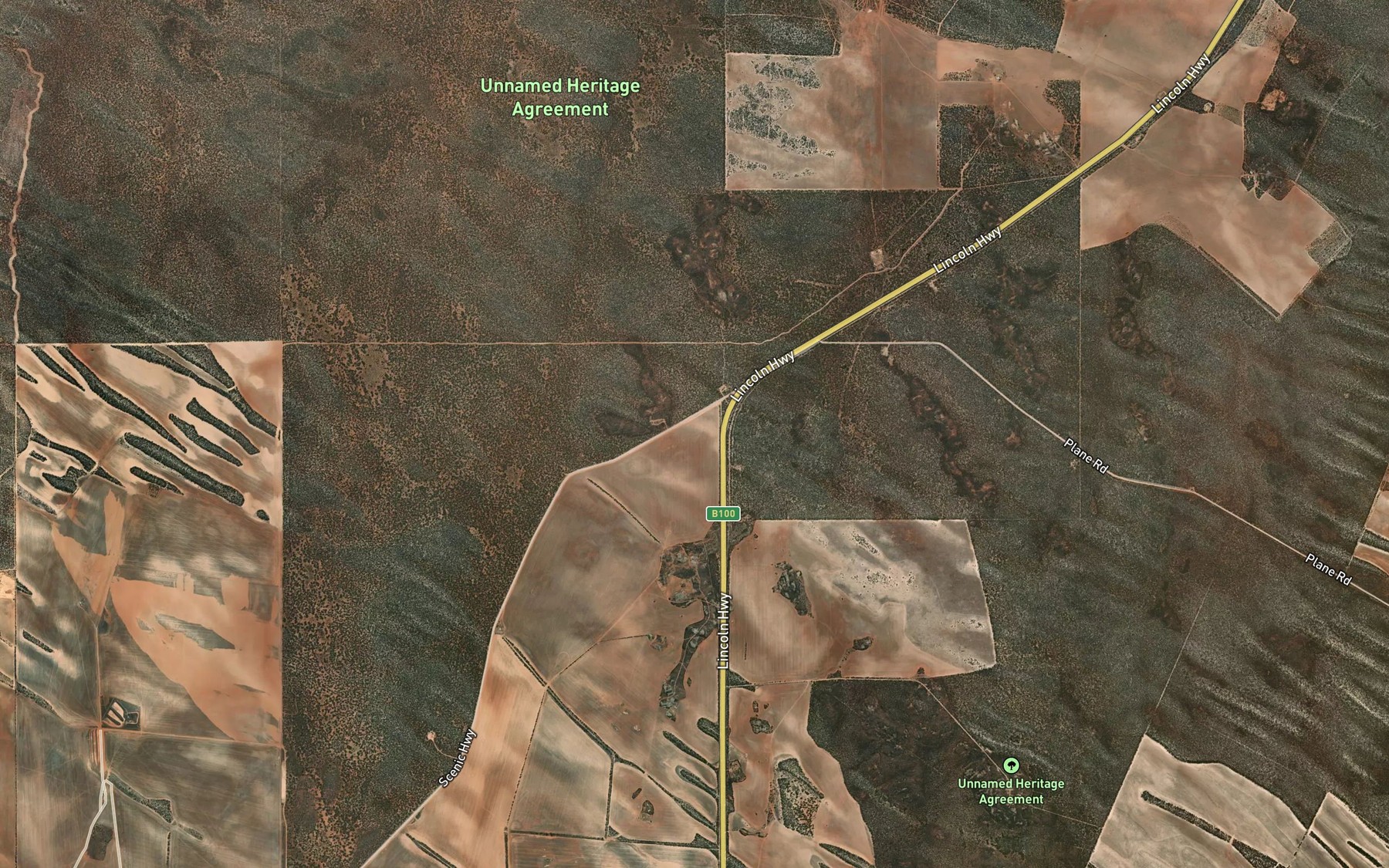 Satellite map of the Pine Hill Reservoir