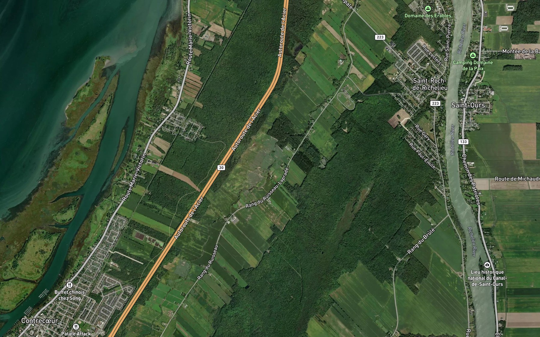 Satellite map of the Ruisseau Arthur-Piette