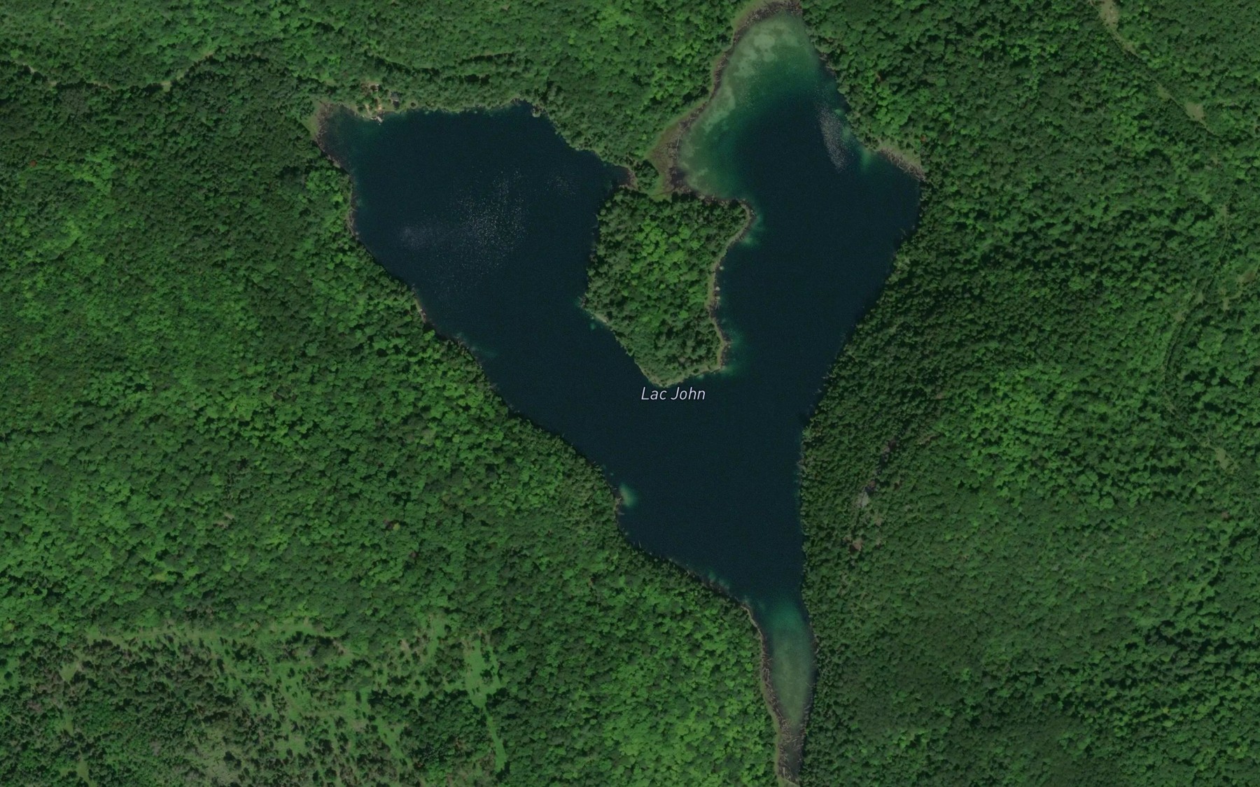 Satellite map of the Lac John