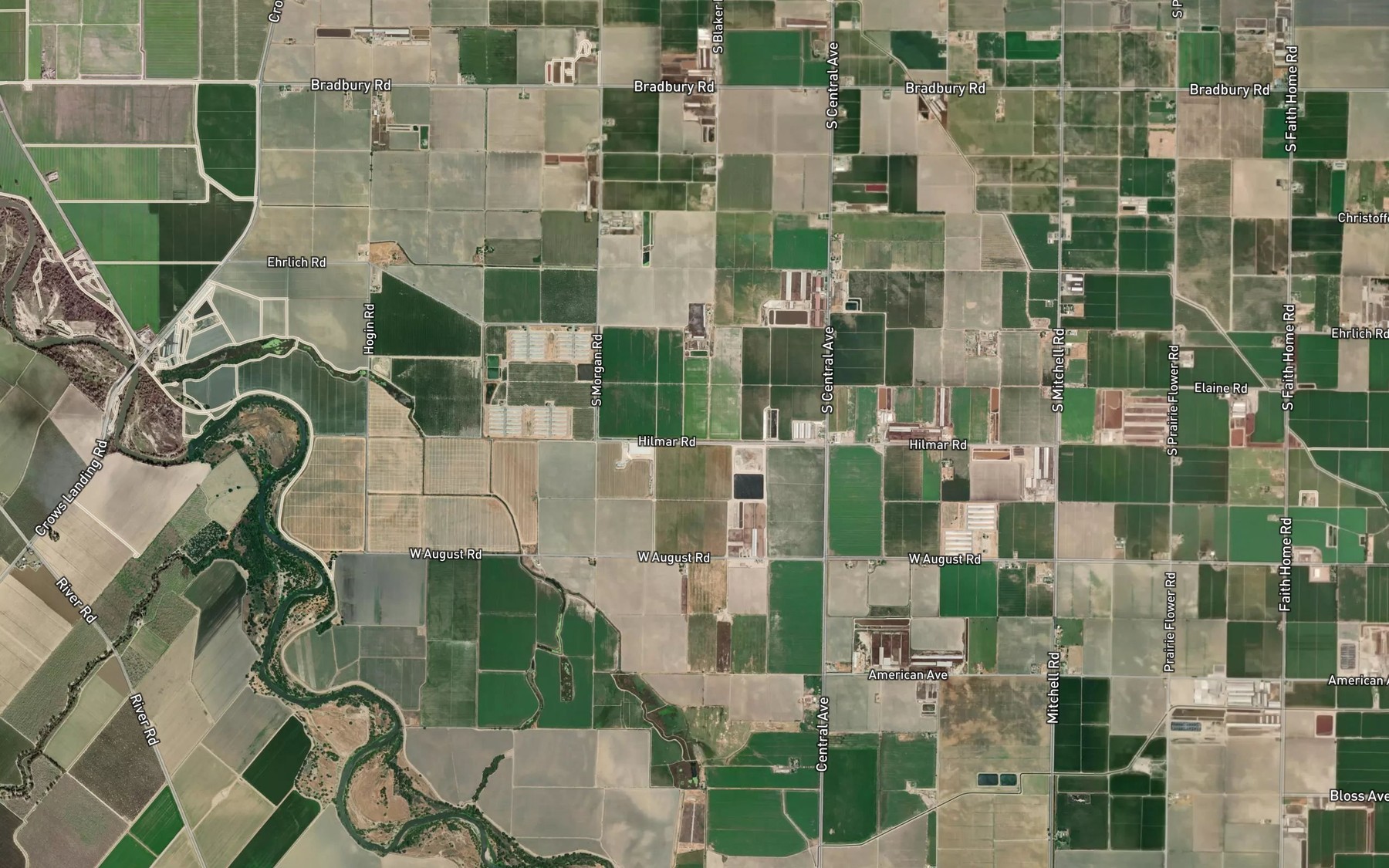 Satellite map of the Ables Drain