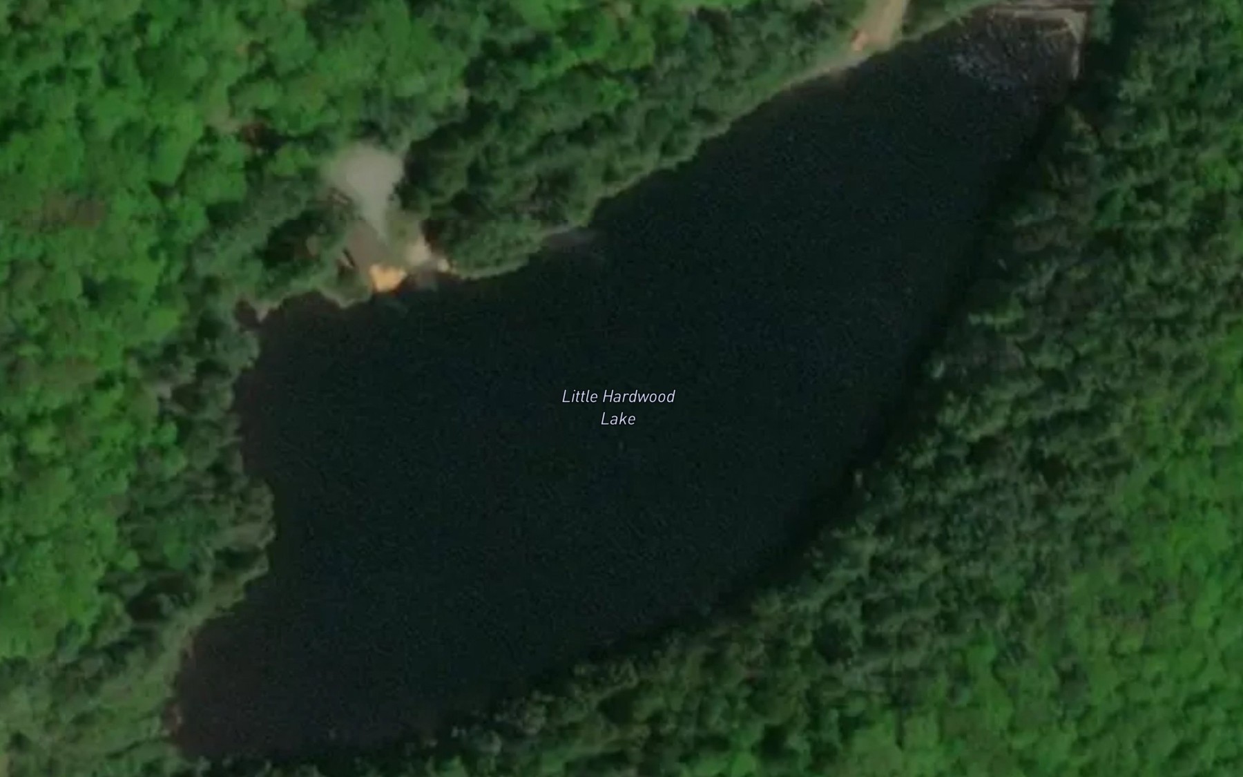 Satellite map of the Little Hardwood Lake
