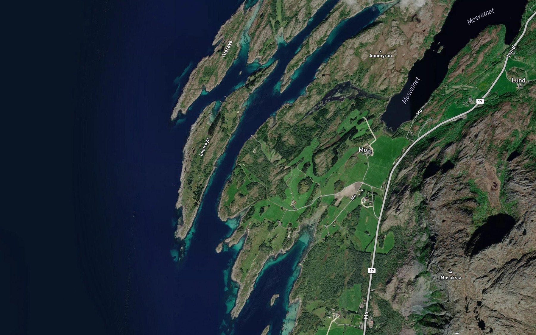 Satellite map of the Sandoselva
