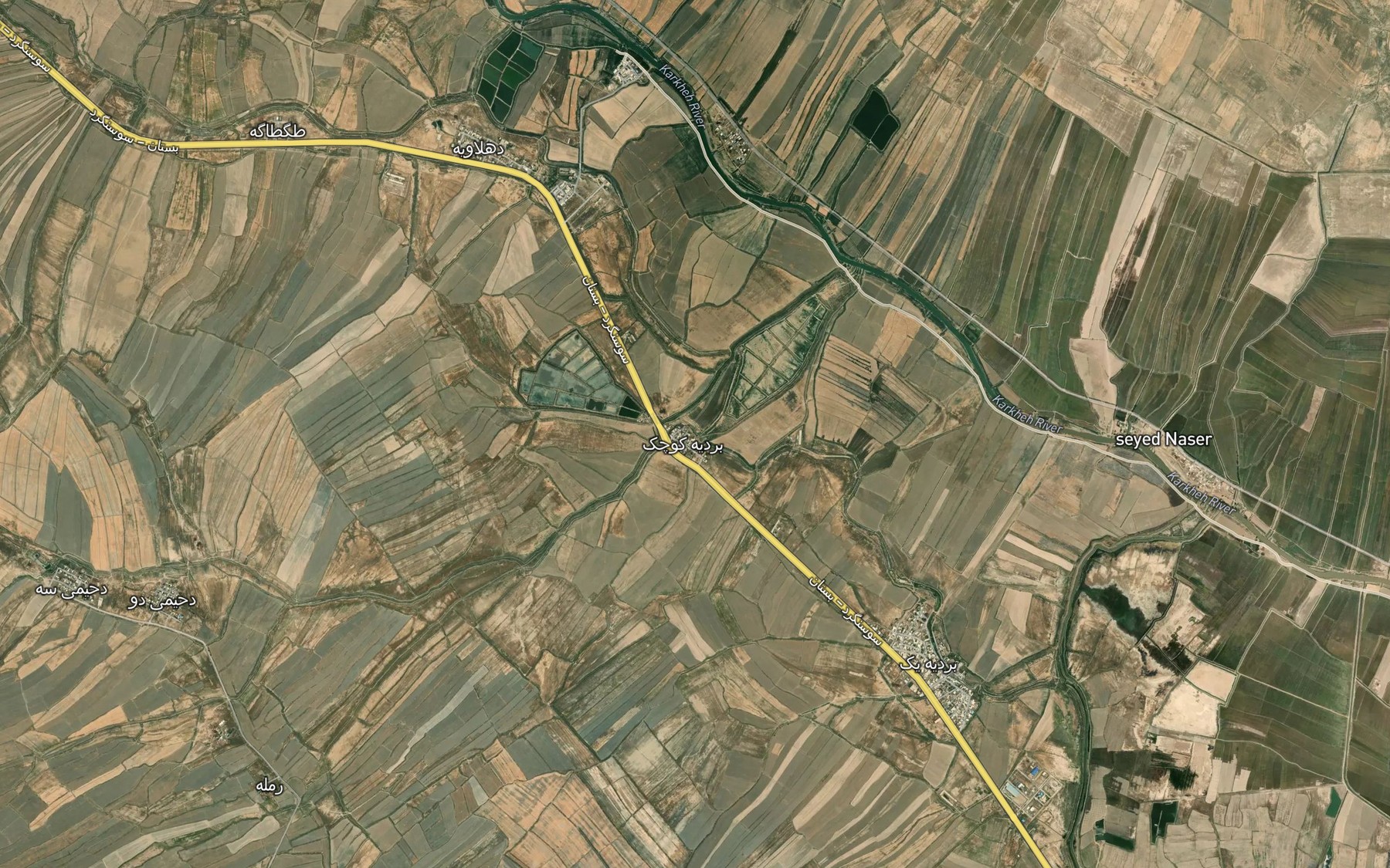 Satellite map of the Rudkhaneh-ye Al `Abbas