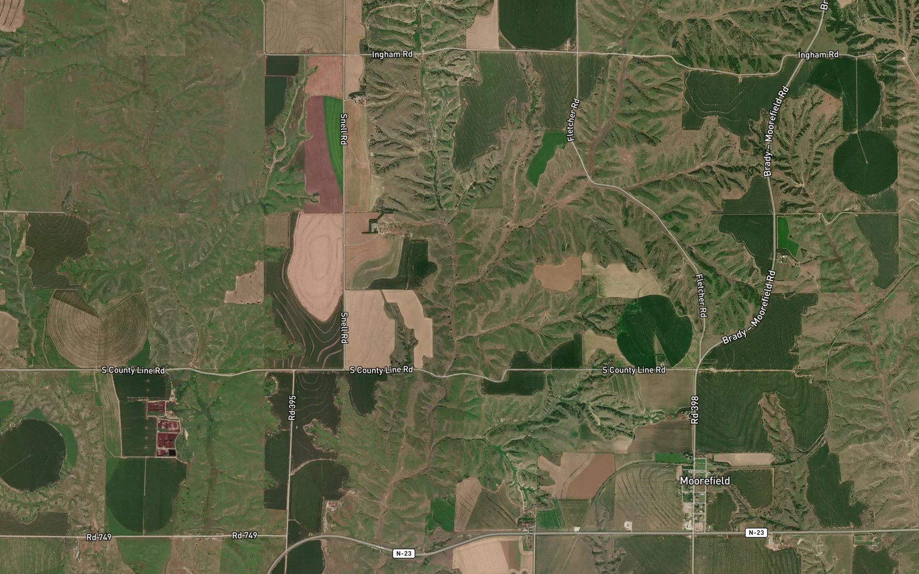 Satellite map of the East Fork Dry Creek