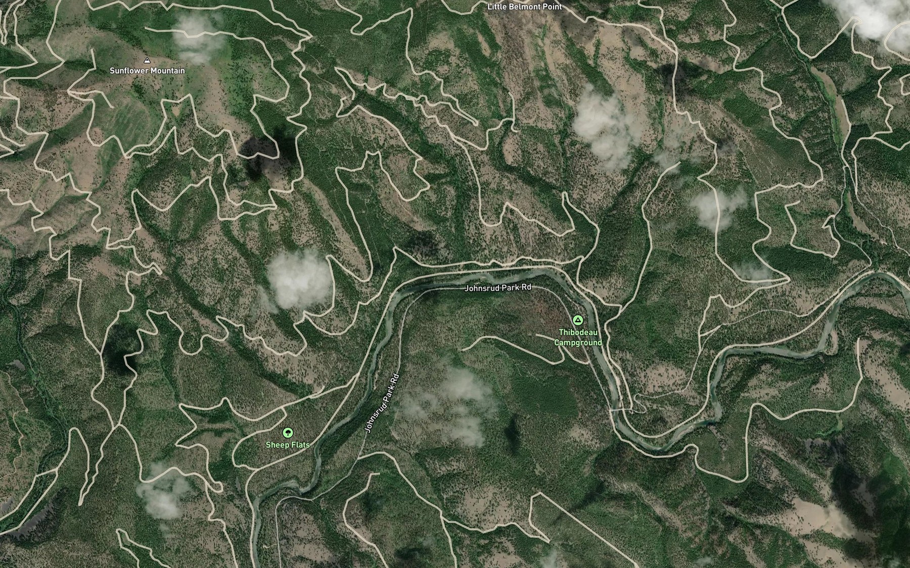 Satellite map of the Thibideau Rapids