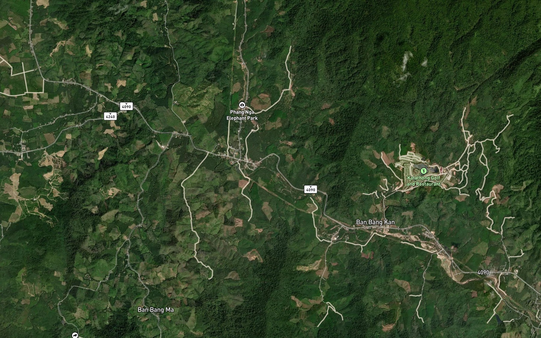 Satellite map of the Khlong Pak Raeng