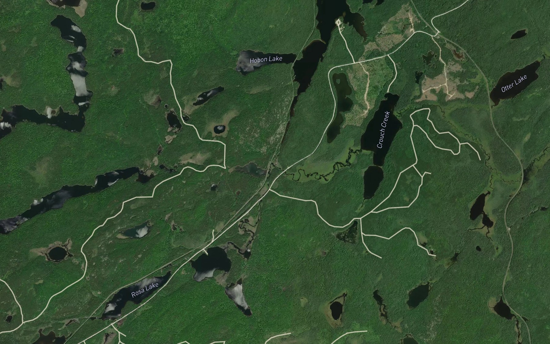 Satellite map of the Crouch Creek