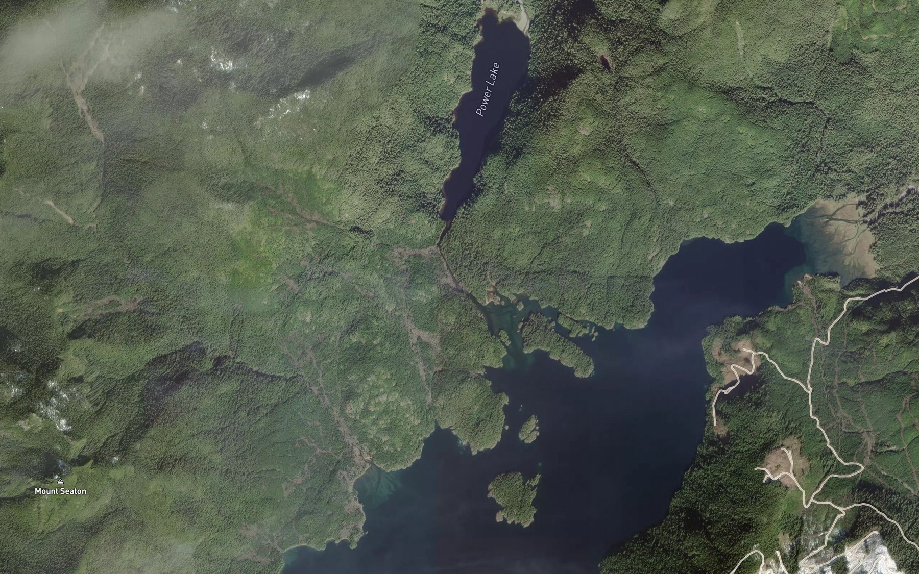 Satellite map of the Power River
