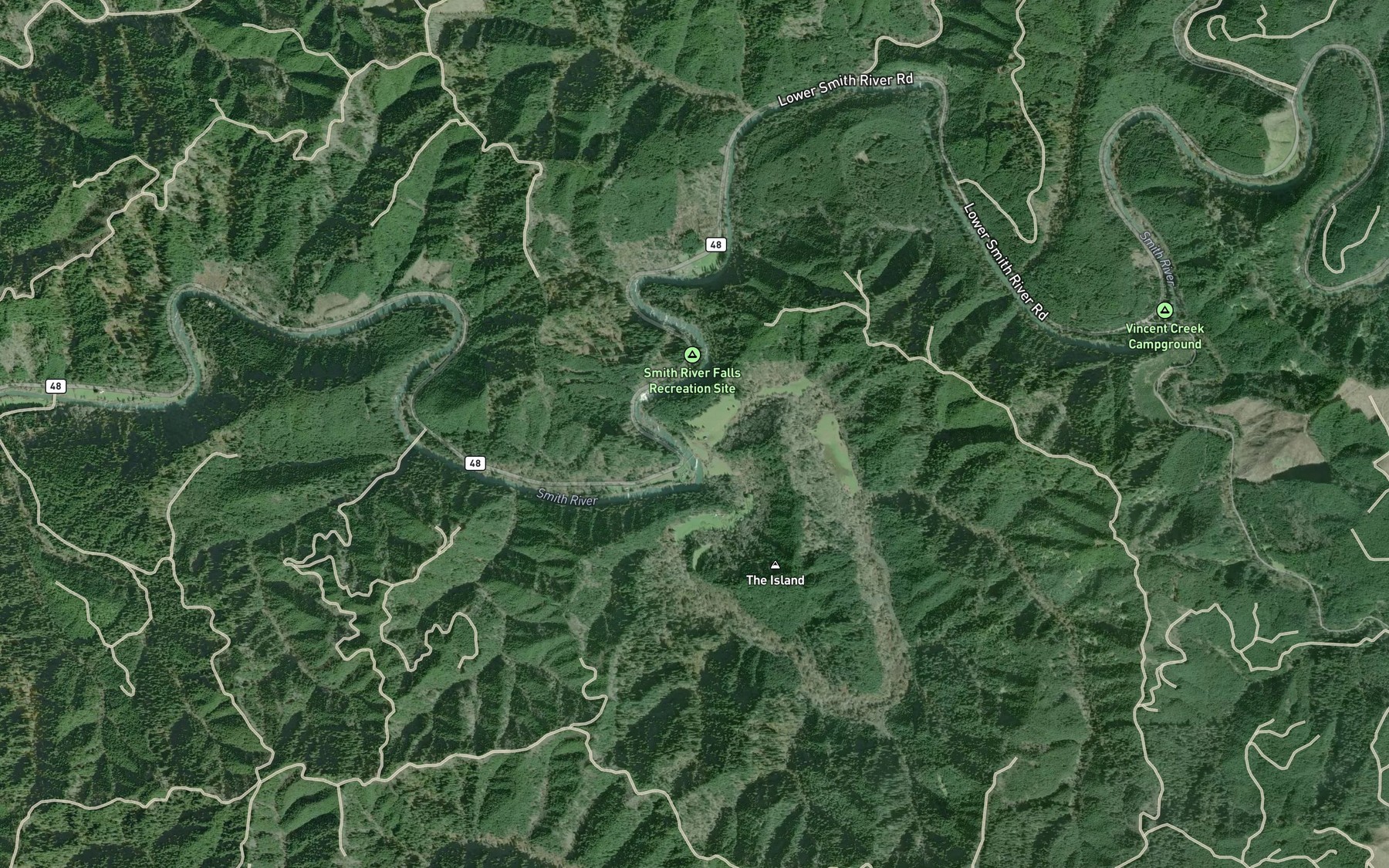 Satellite map of the Little Buck Creek