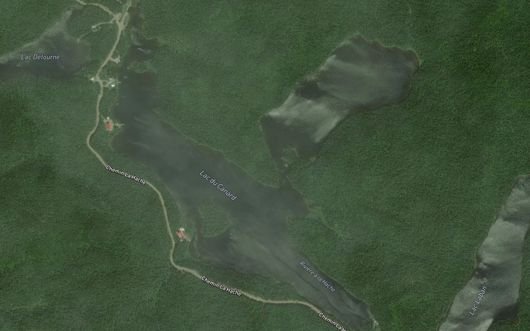 Satellite map of the Lac du Canard