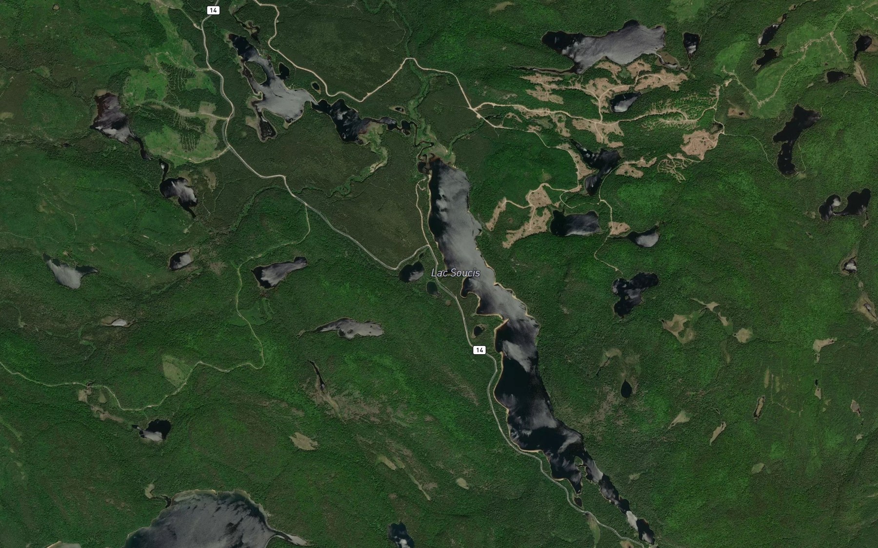 Satellite map of the Lac Soucis