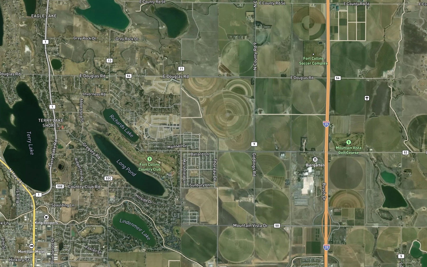 Satellite map of the Number 8 Outlet