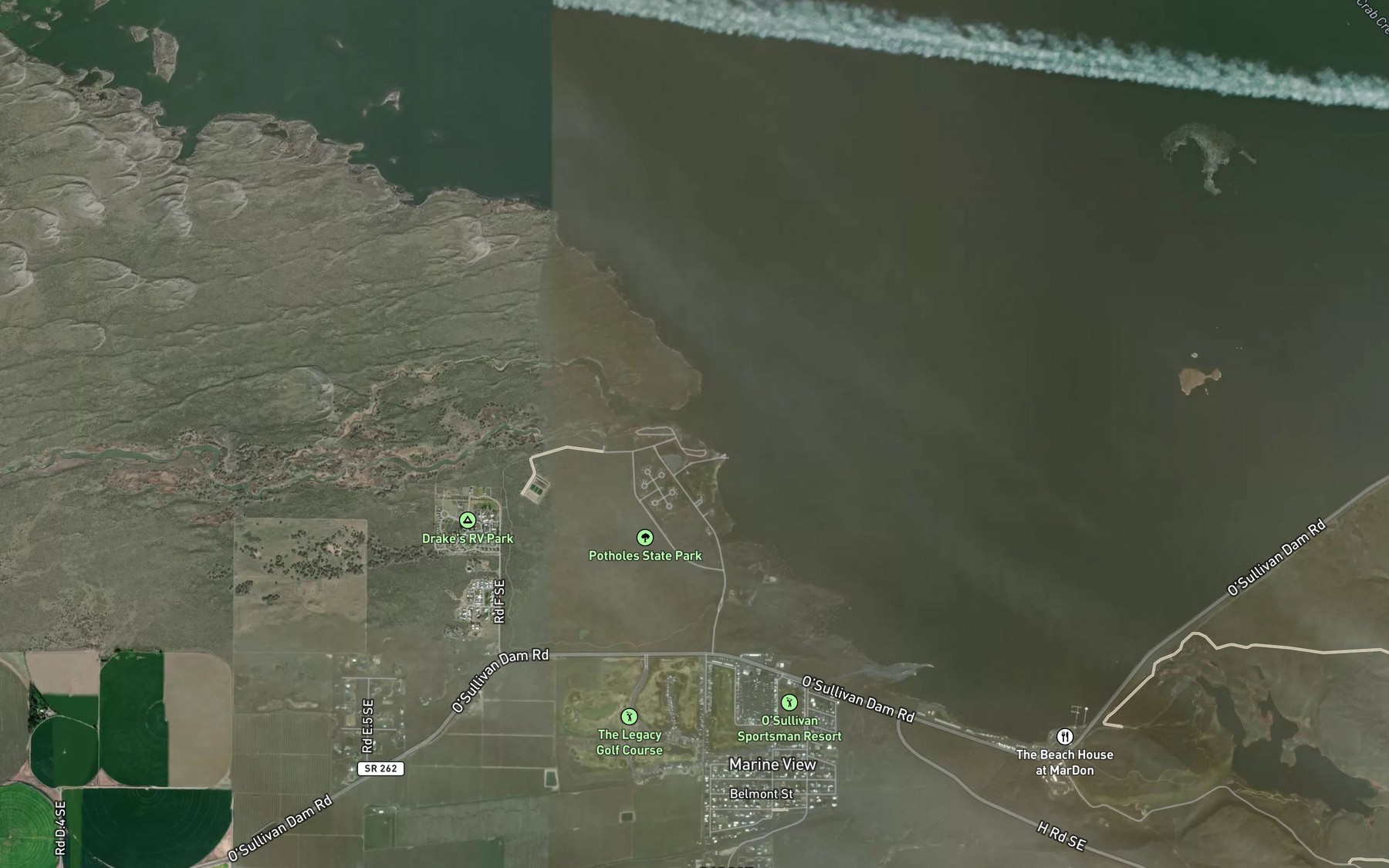 Satellite map of the Frenchman Hills Wasteway