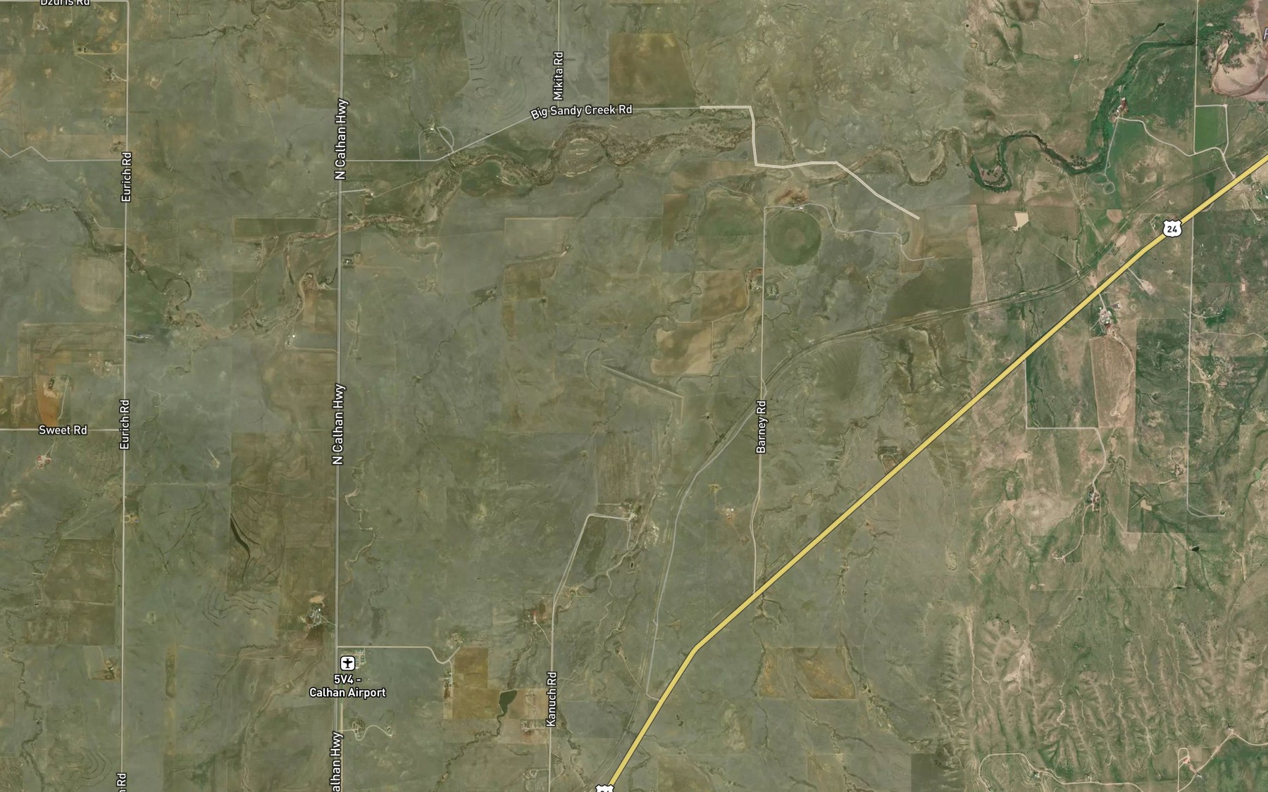 Satellite map of the Big Sandy Creek Watershed S-6 Reservoir