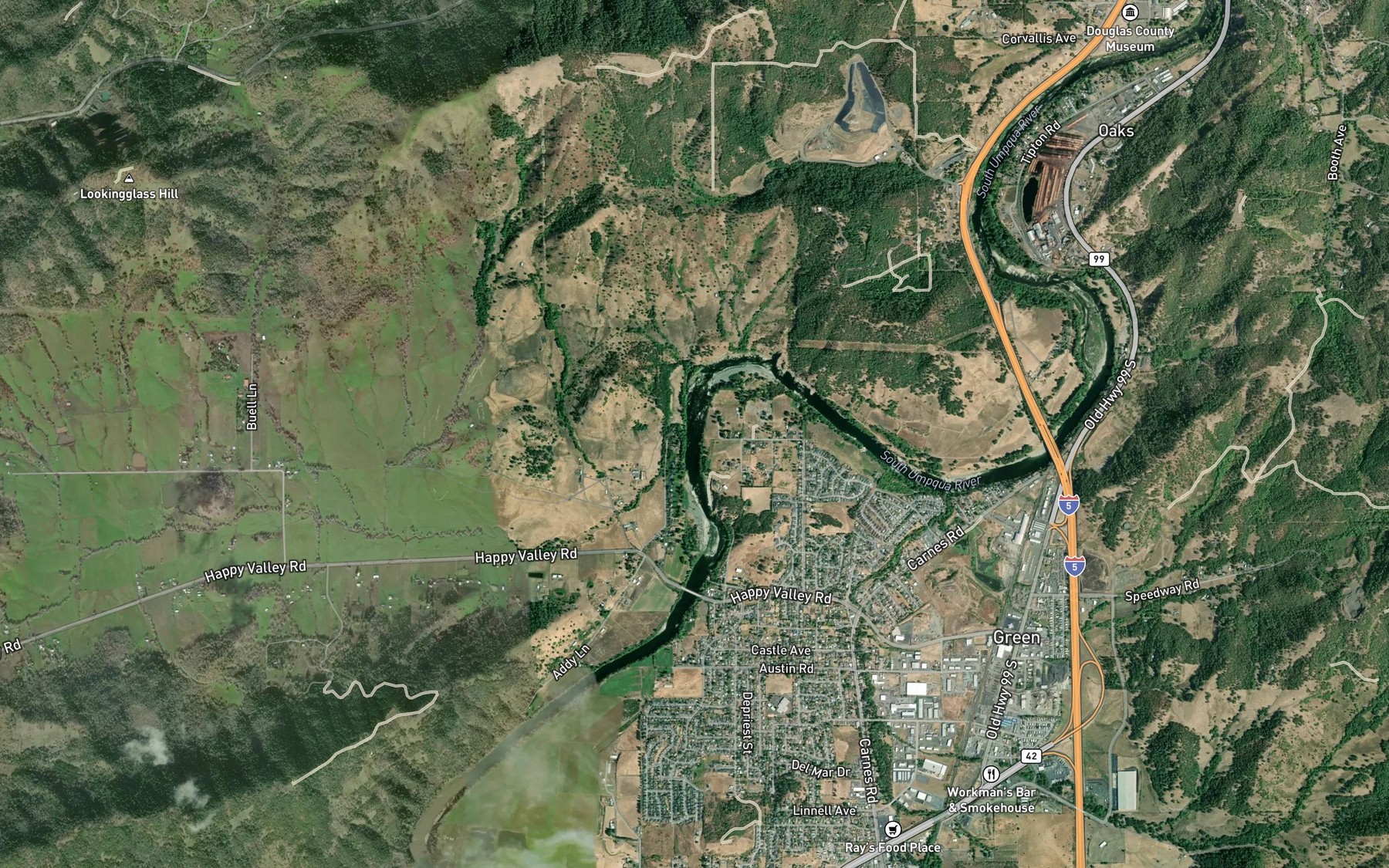 Satellite map of the Marsters Creek