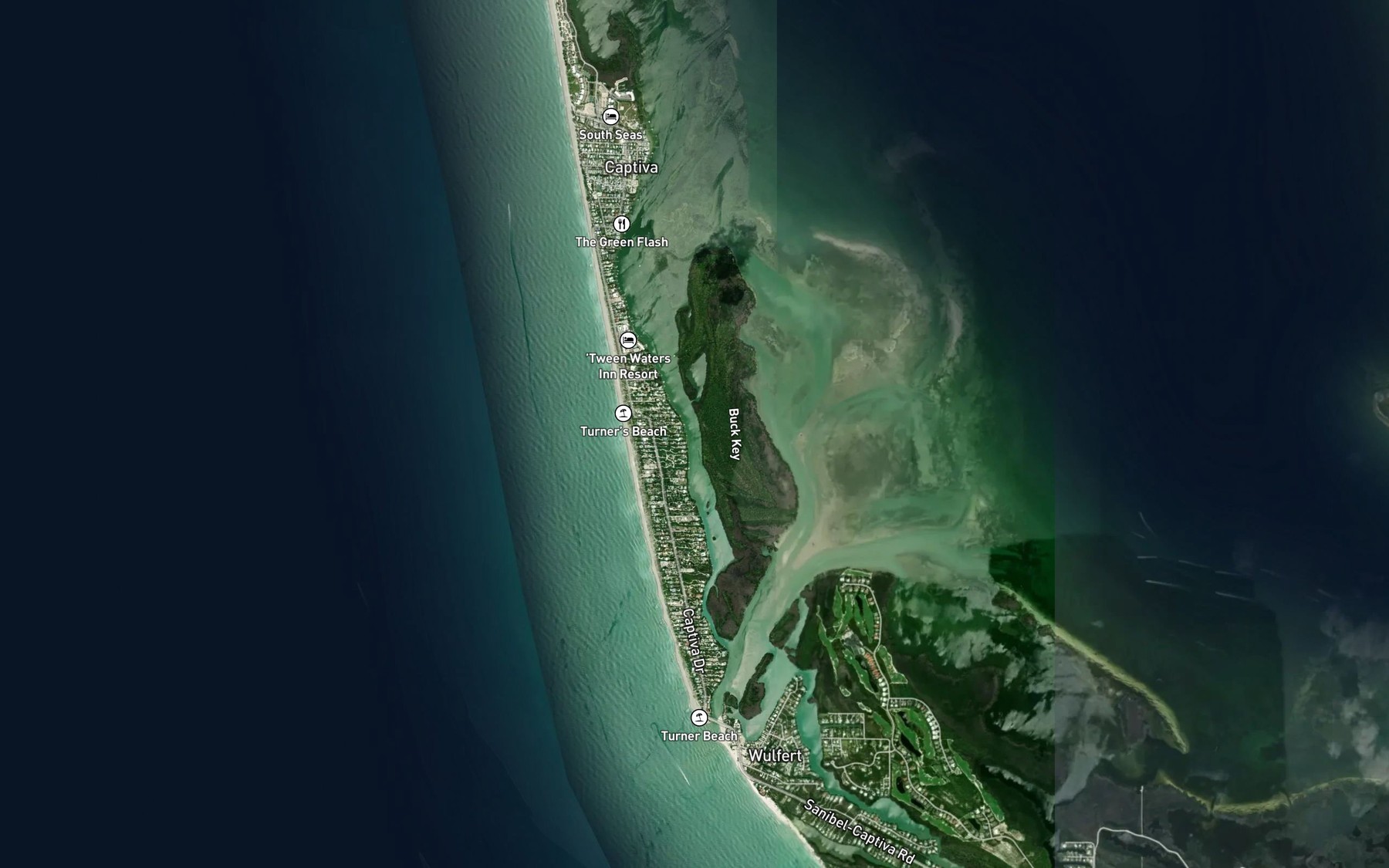 Satellite map of the Roosevelt Channel