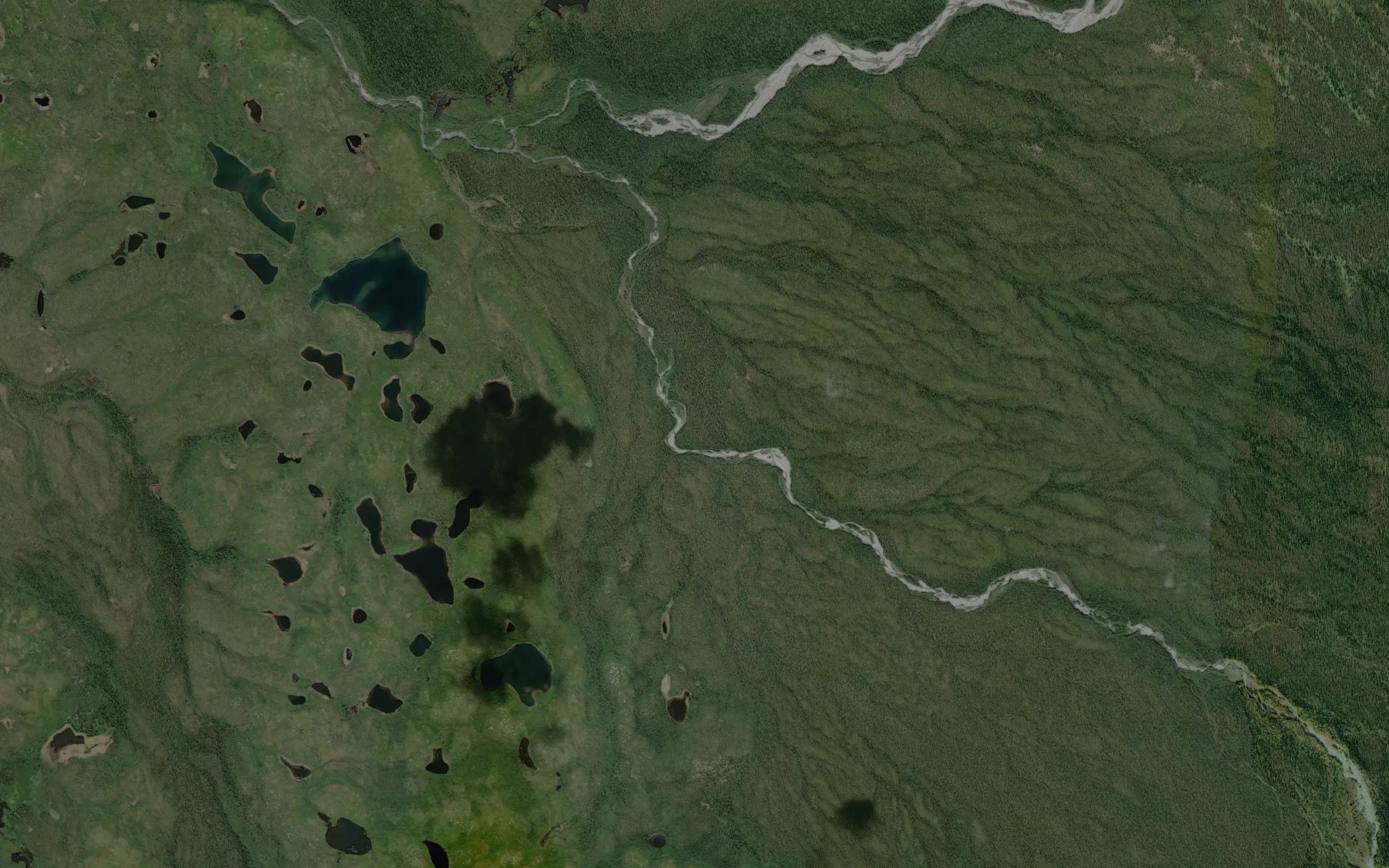 Satellite map of the Barren Creek