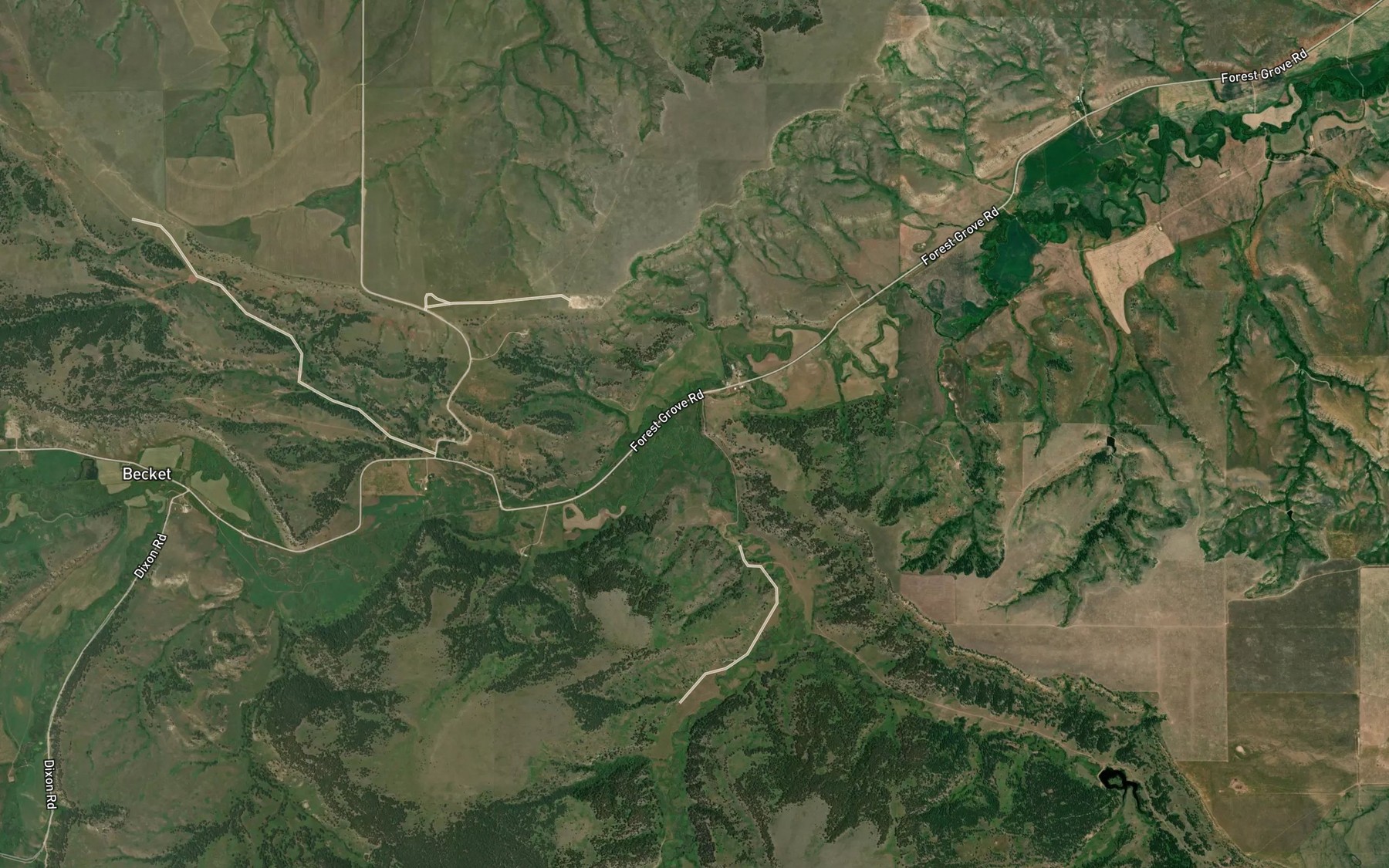 Satellite map of the Blacktail Creek