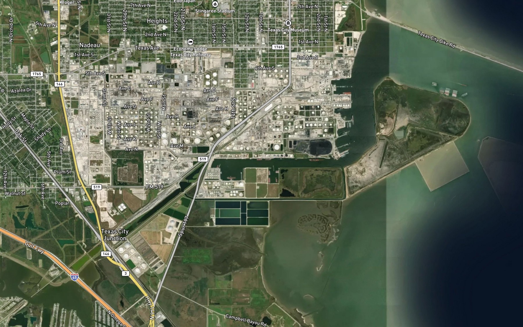 Satellite map of the Industrial Canal