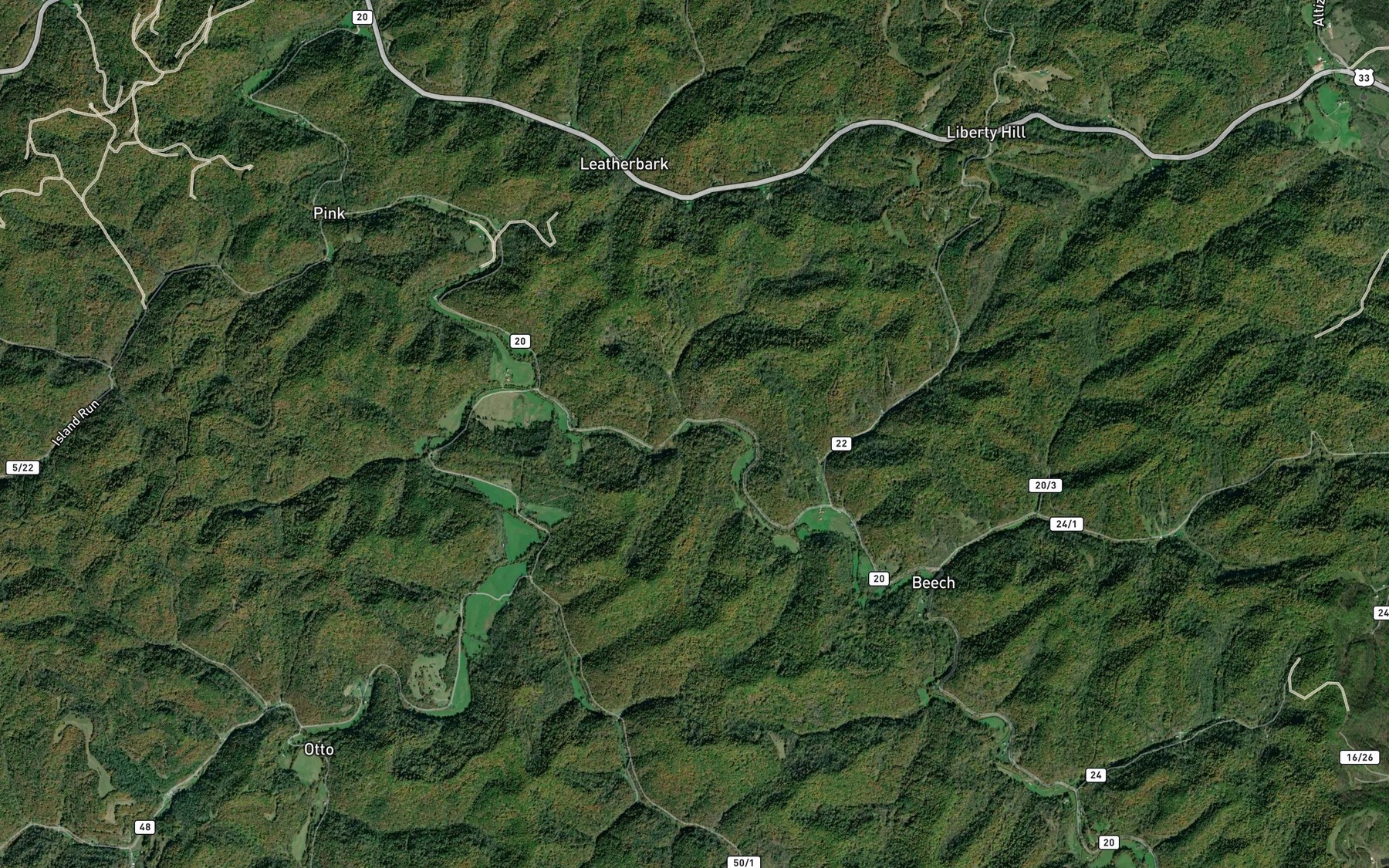 Satellite map of the Panther Run