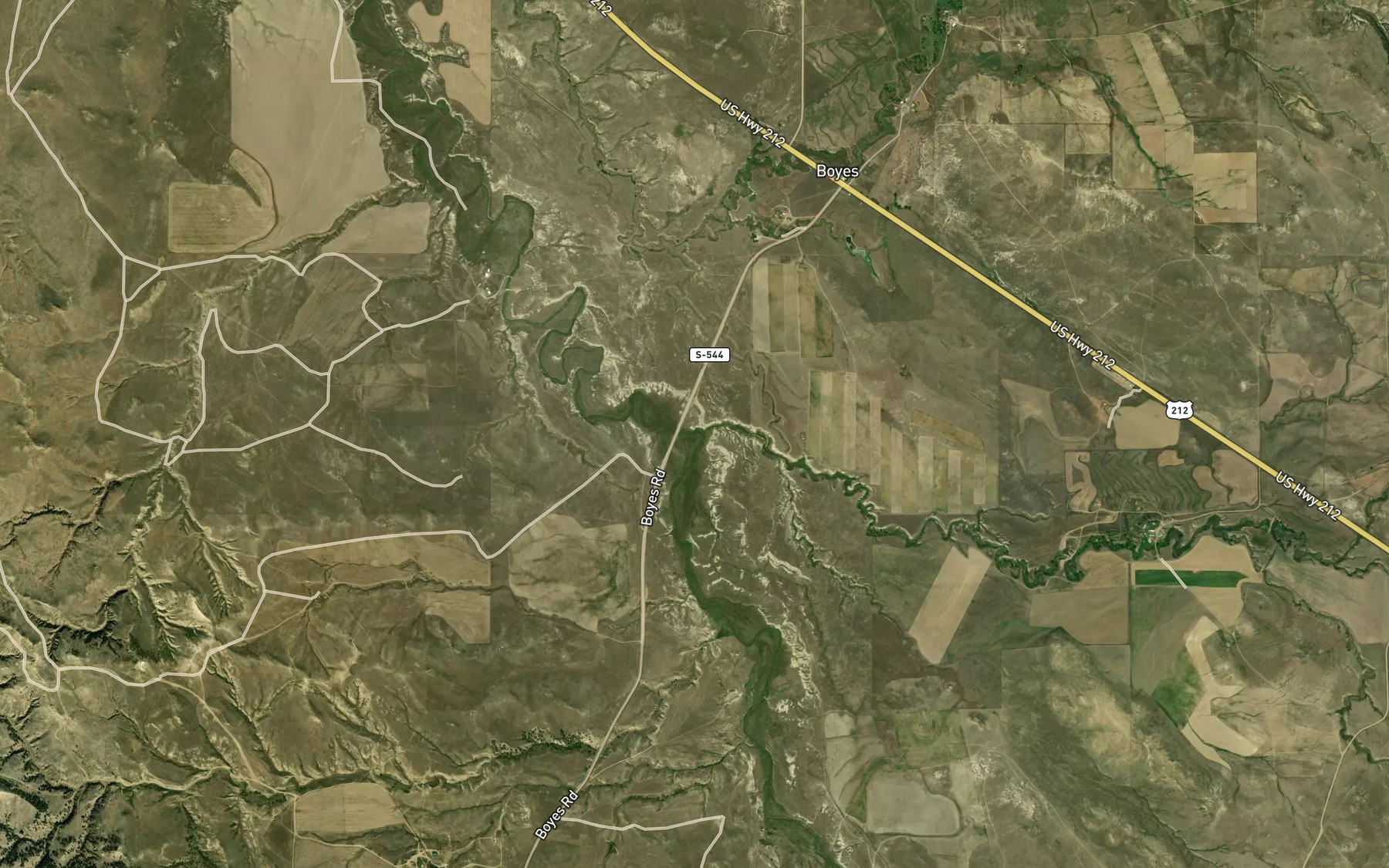 Satellite map of the Spring Creek