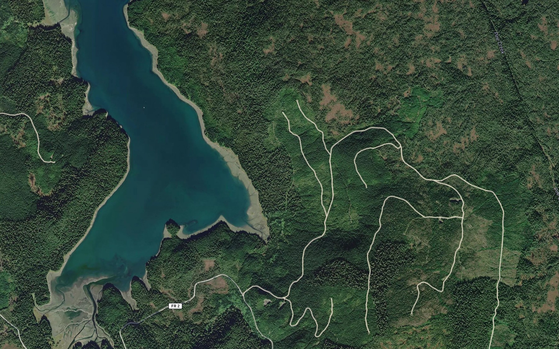 Satellite map of the Creek Number Two
