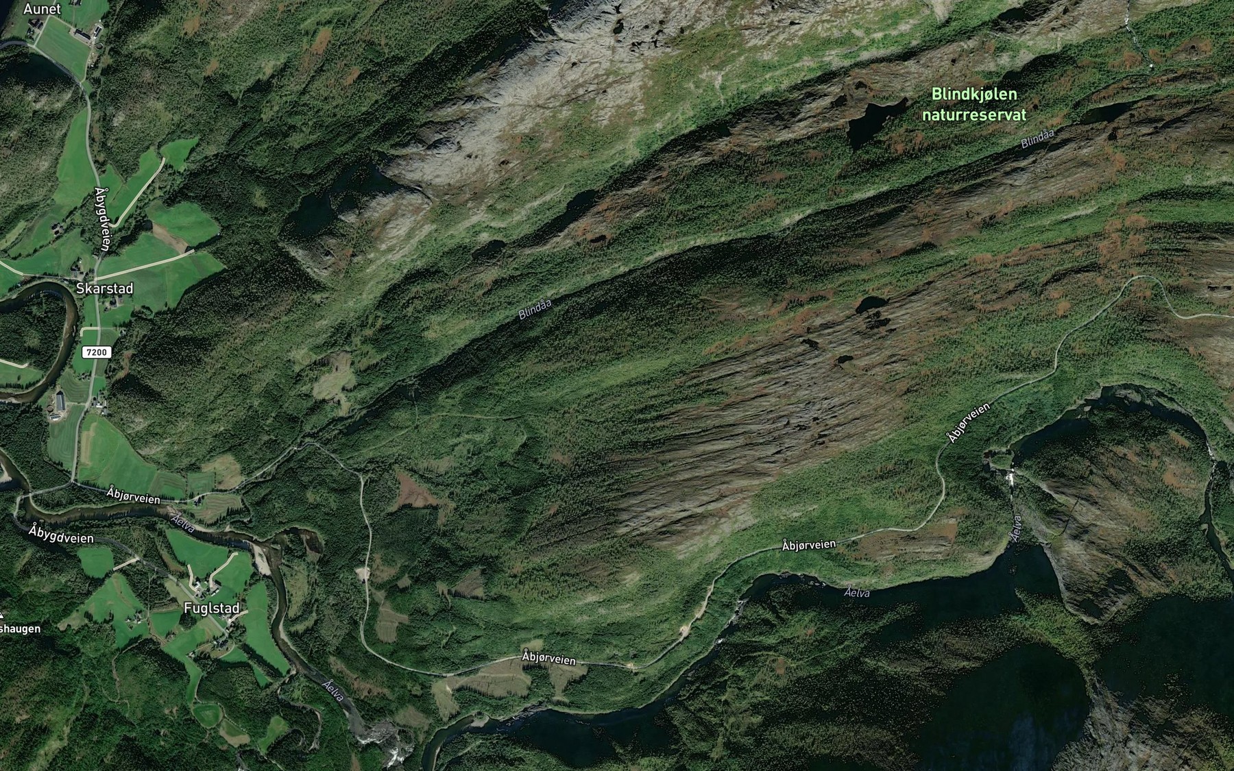 Satellite map of the Kradalsbekkjen