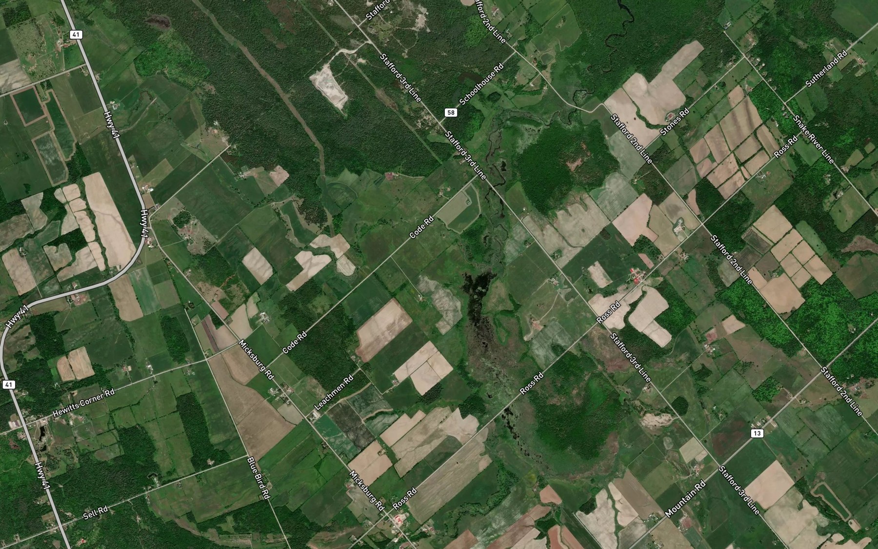 Satellite map of the Fish Creek