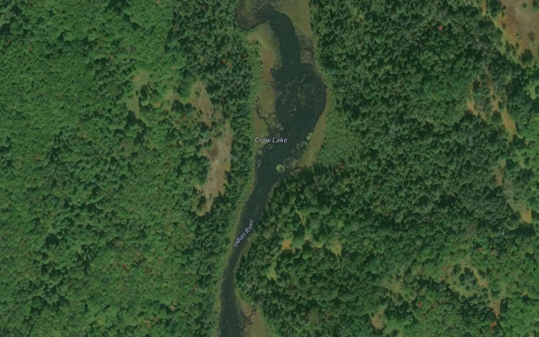 Satellite map of the Crow Lake