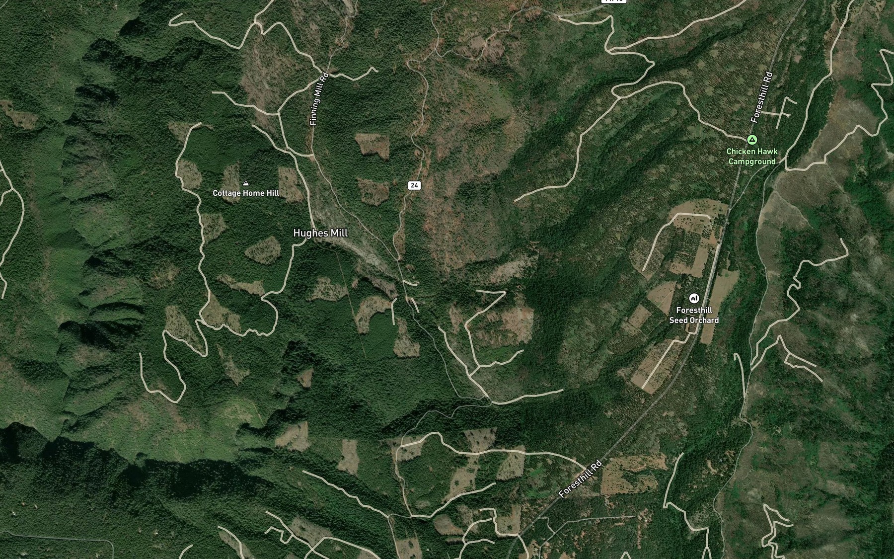Satellite map of the Sellier Creek