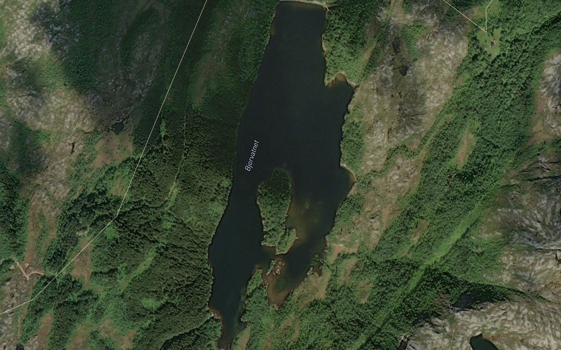 Satellite map of the Bjorvatnet