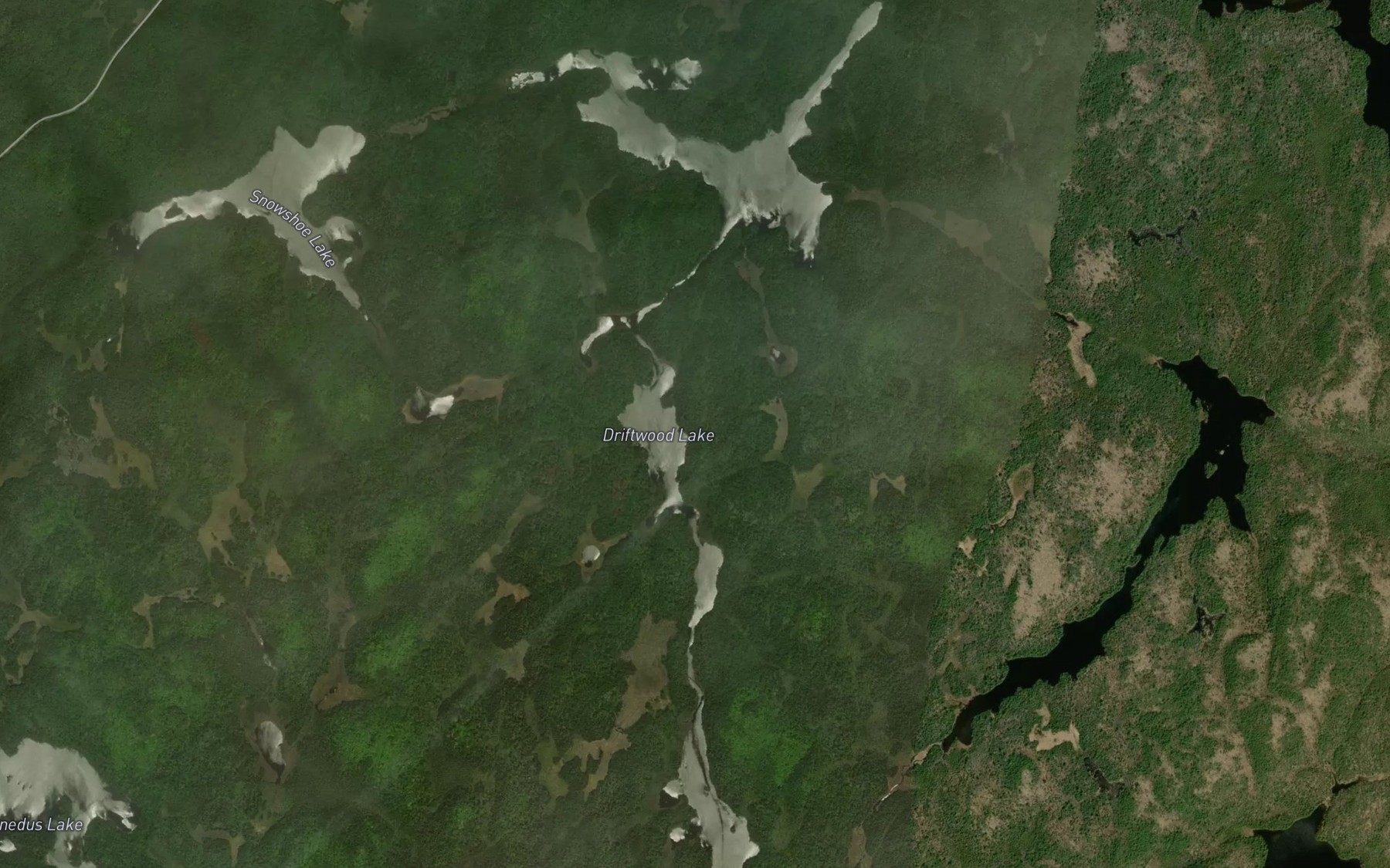 Satellite map of the Driftwood Lake