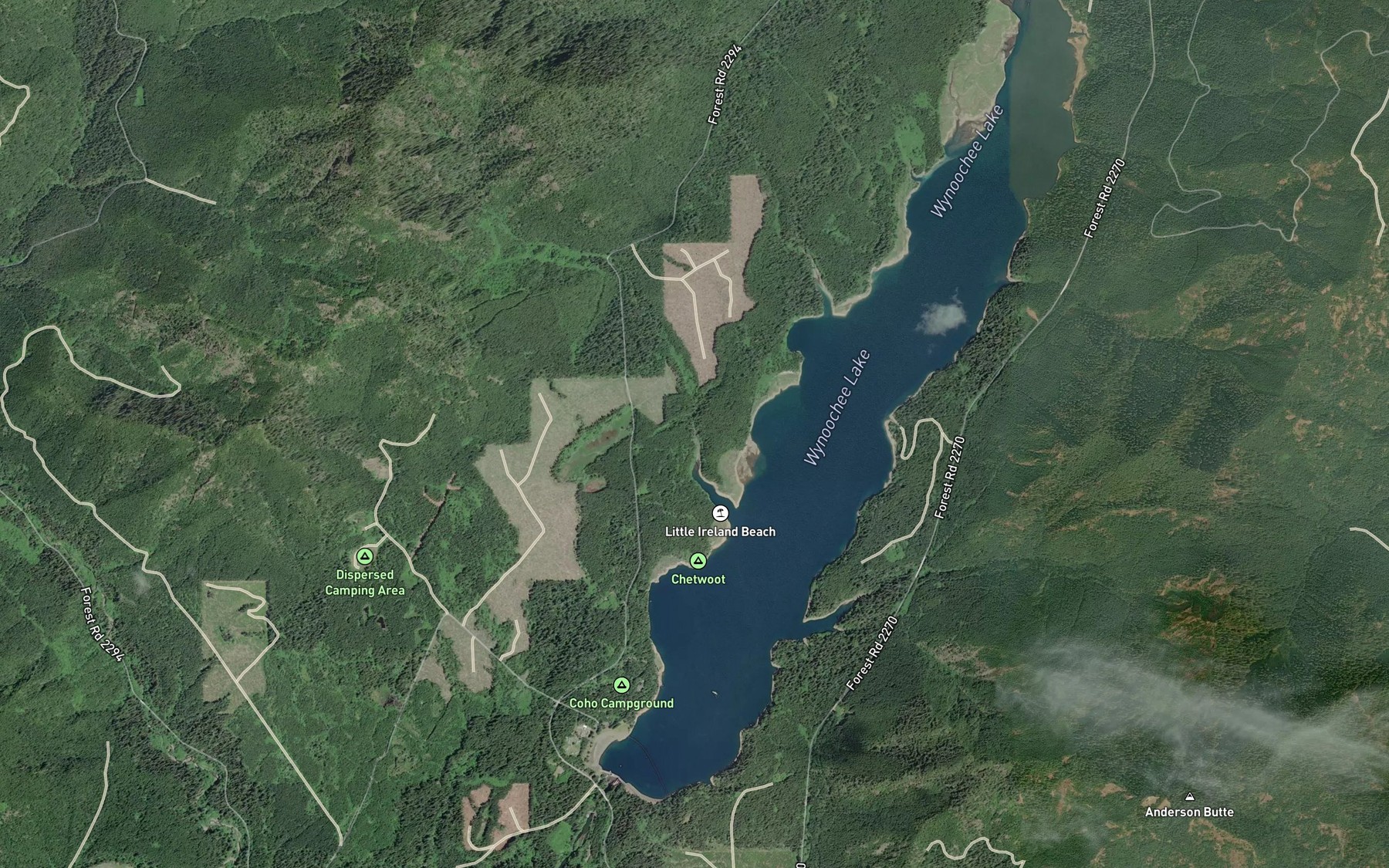 Satellite map of the Scatter Creek