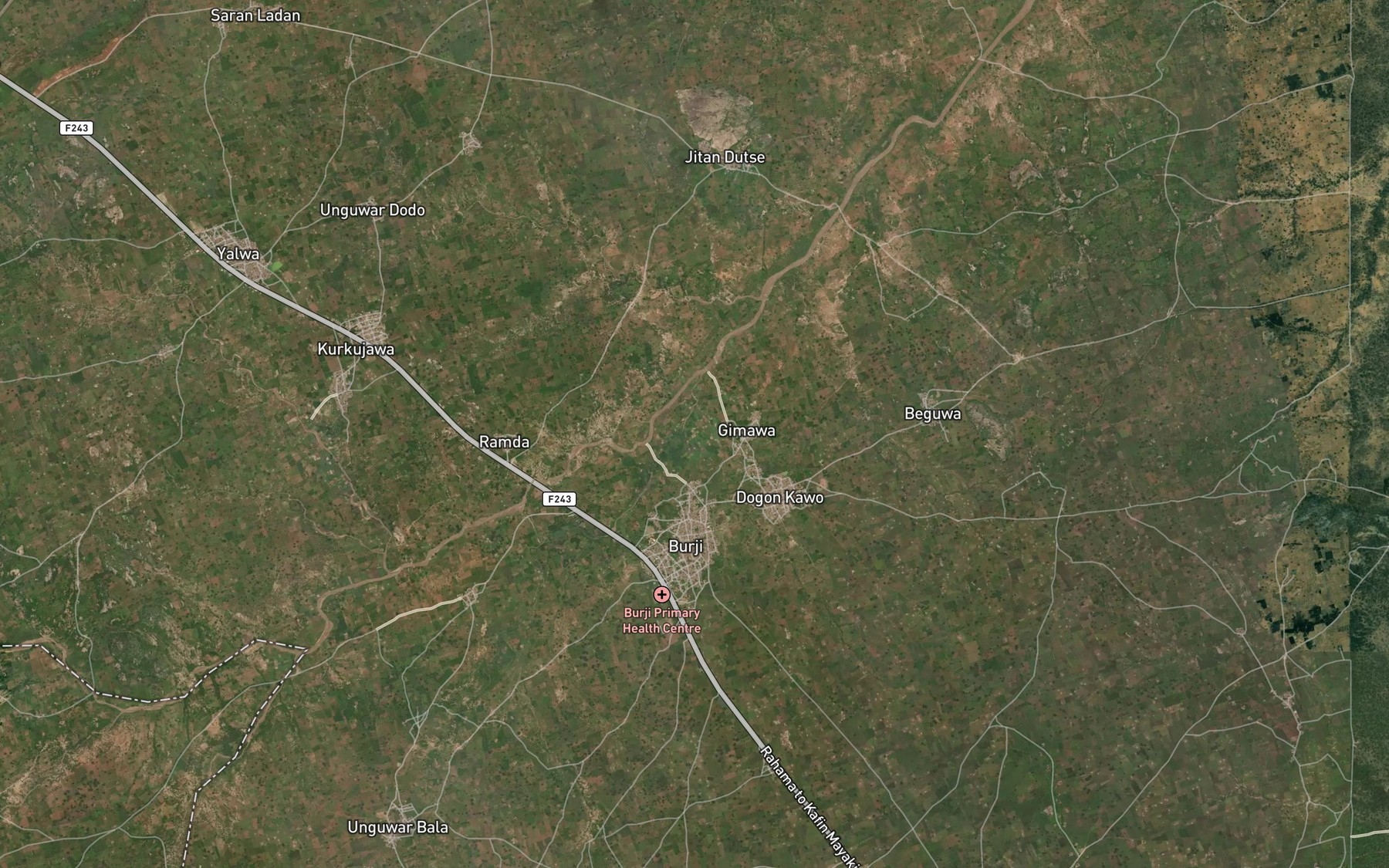 Satellite map of the River Saraga