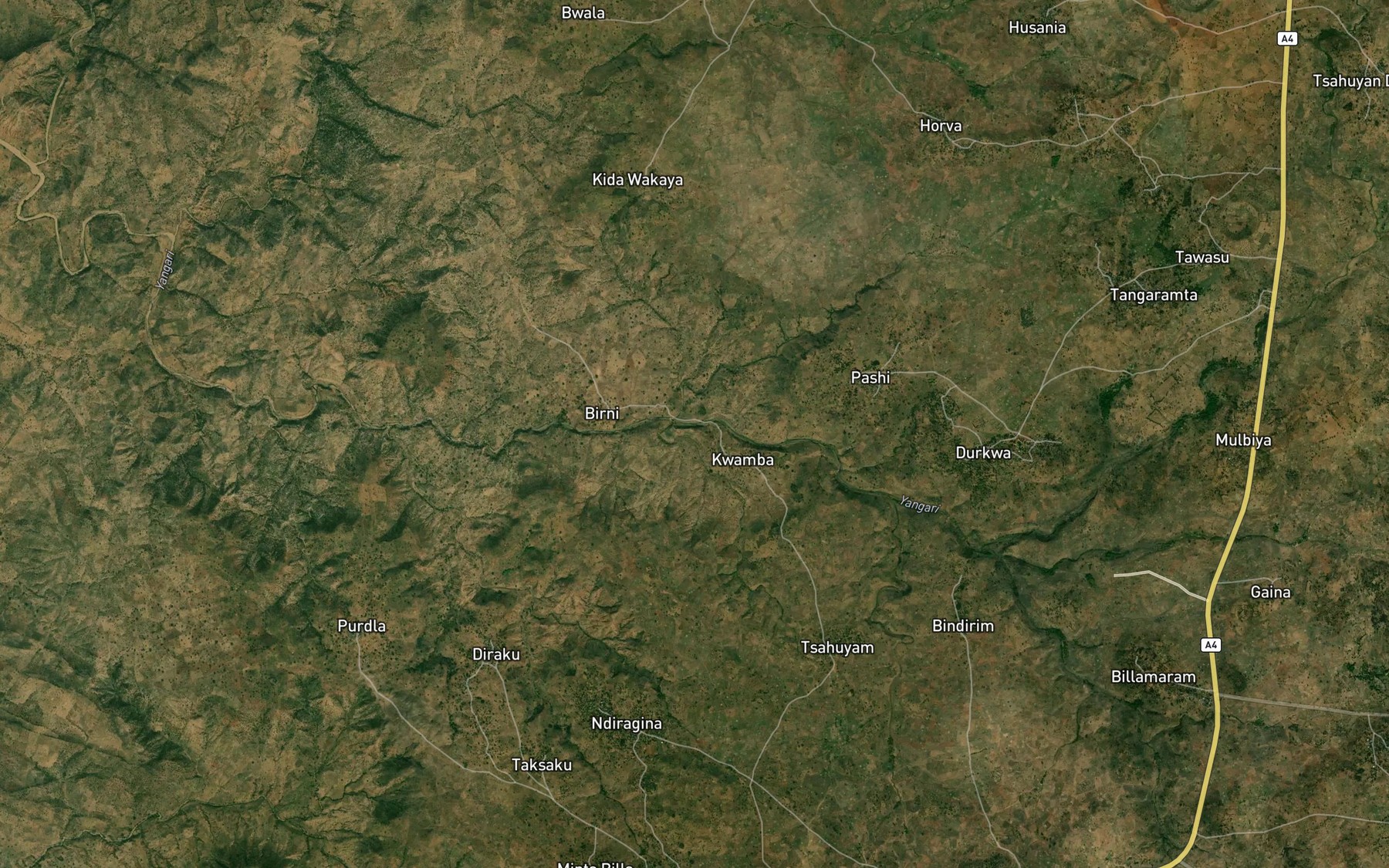 Satellite map of the River Poktira