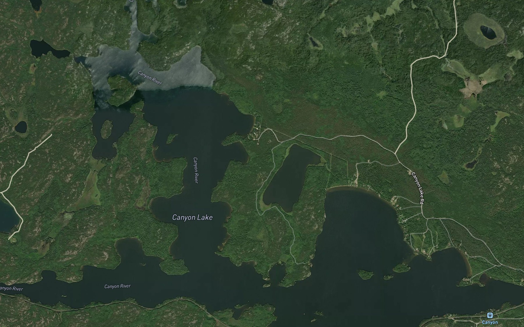 Satellite map of the Outlet Bay