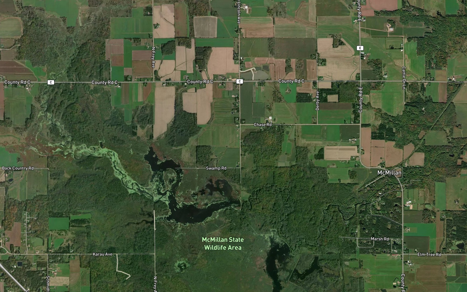Satellite map of the Reservoir Lake 54
