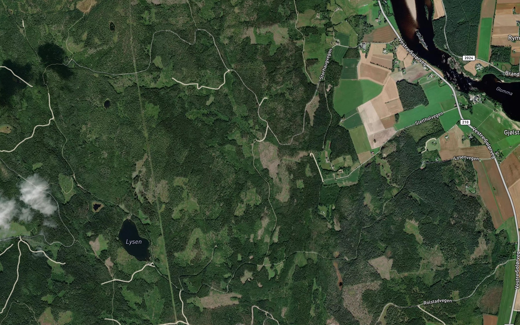 Satellite map of the Leira