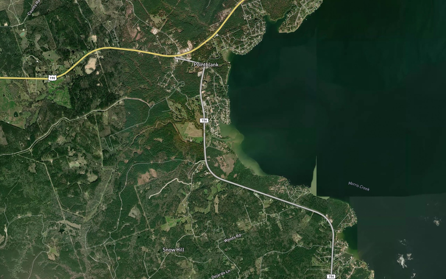 Satellite map of the McGee Creek