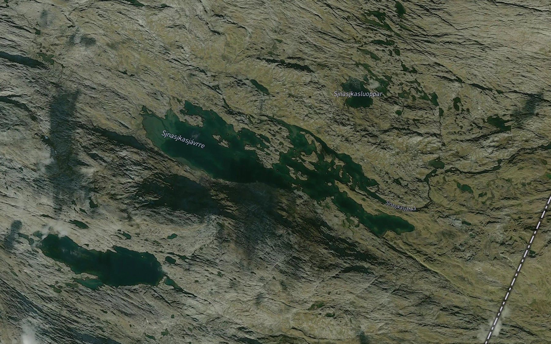 Satellite map of the Njaskasjavri