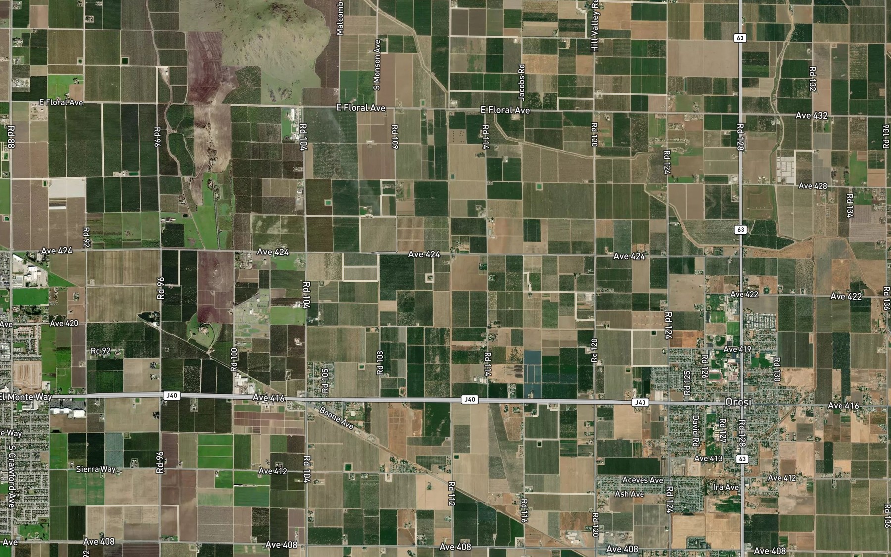 Satellite map of the Monson Ditch