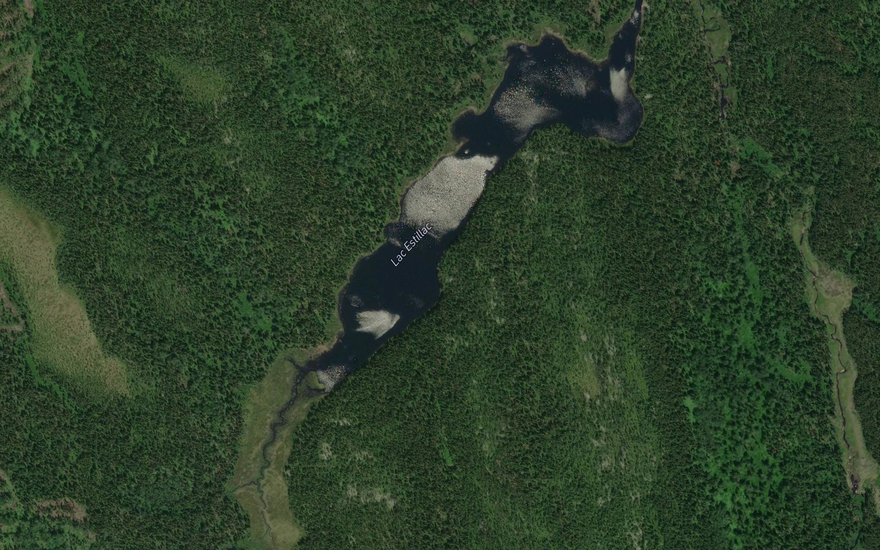 Satellite map of the Lac Estillac