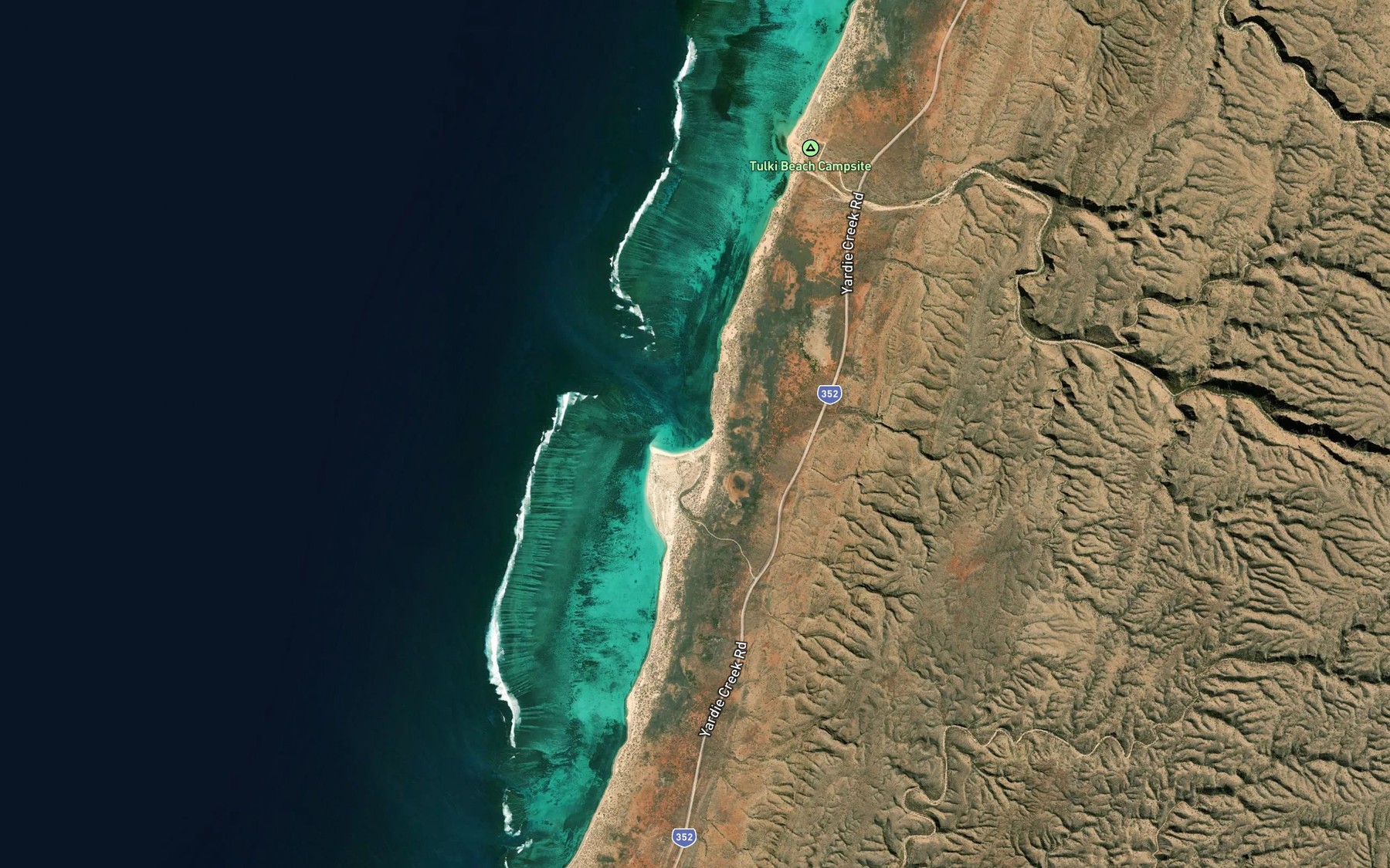 Satellite map of the Turquoise Bay