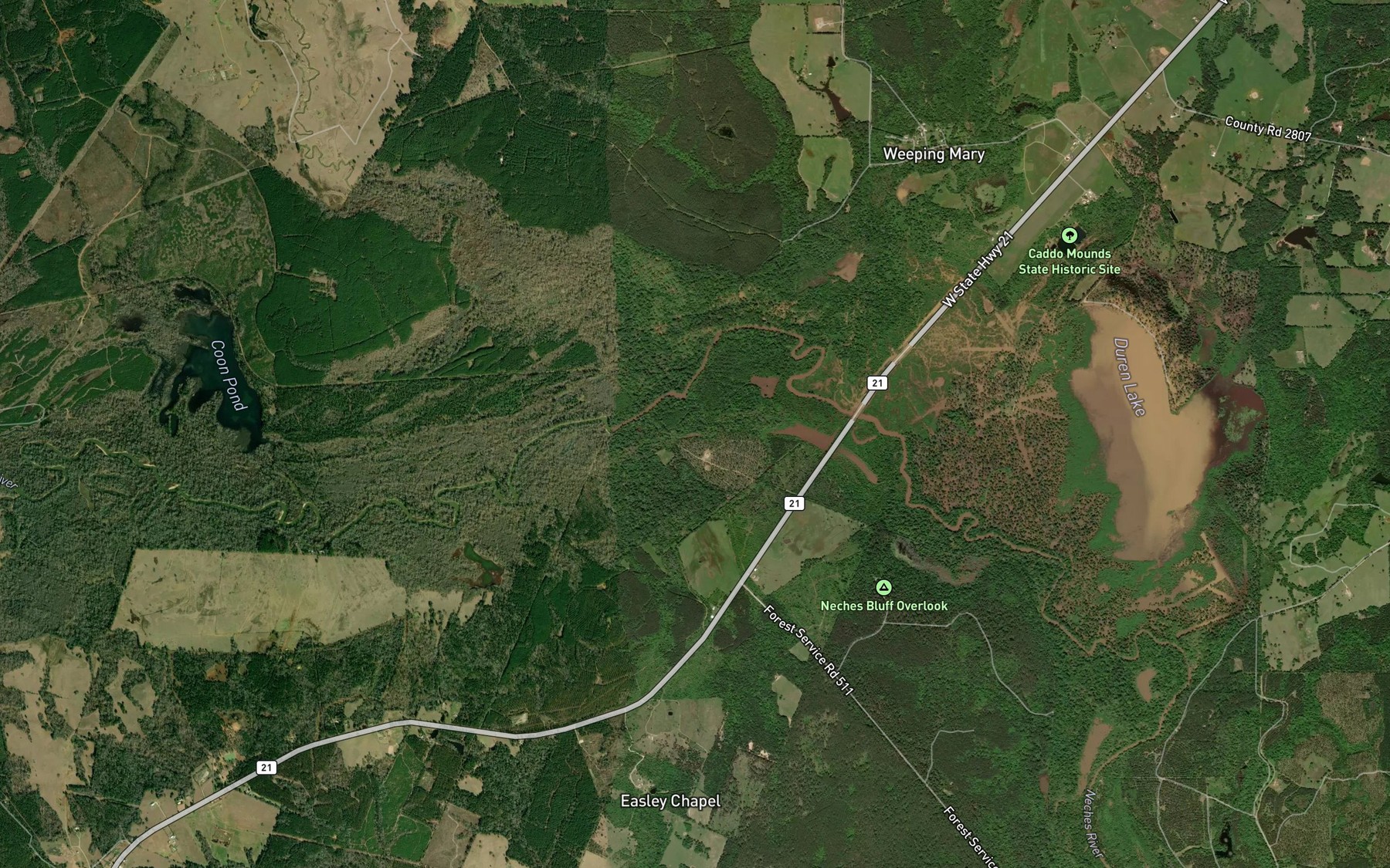 Satellite map of the Sawmill Lake