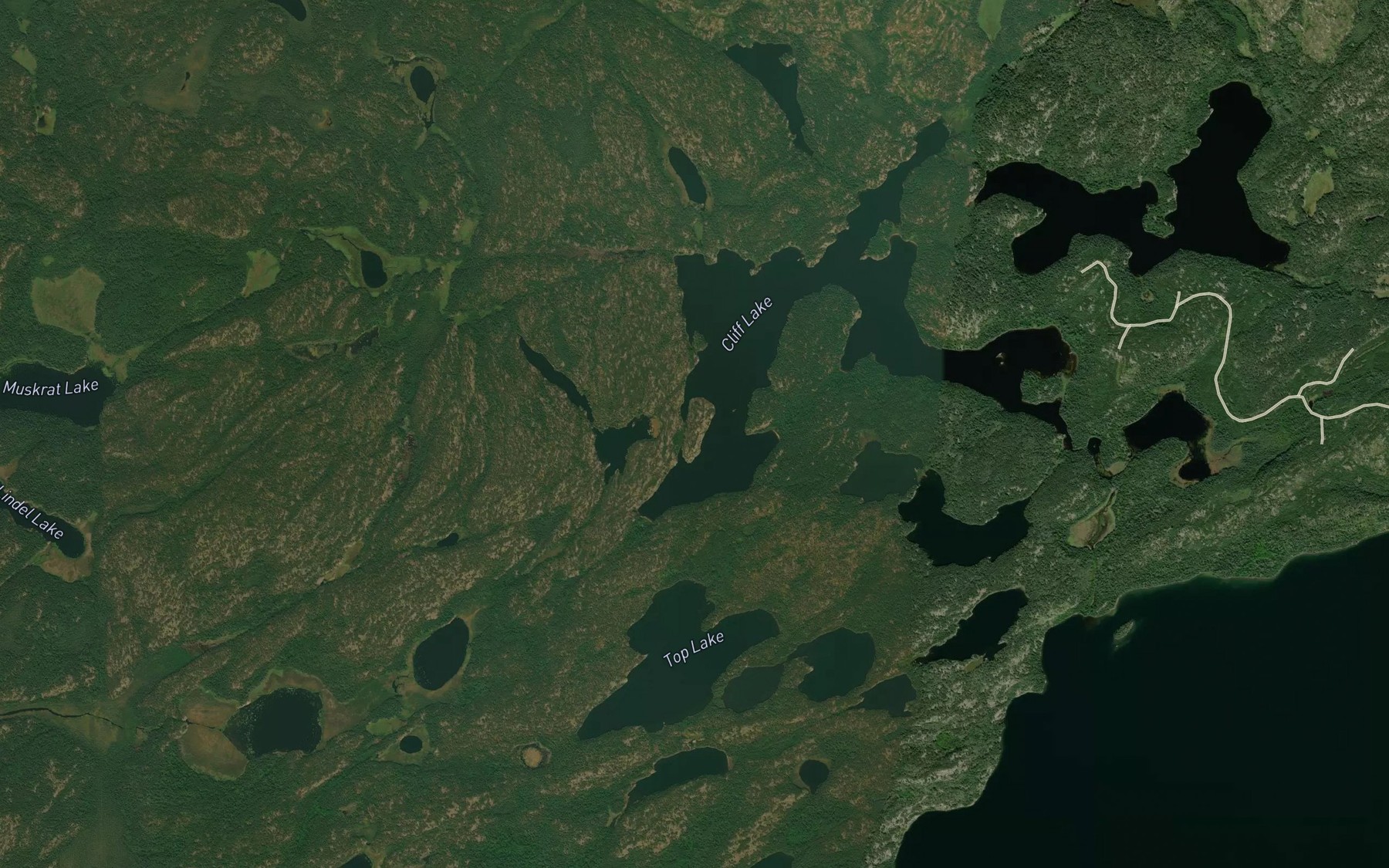 Satellite map of the Twin Lakes