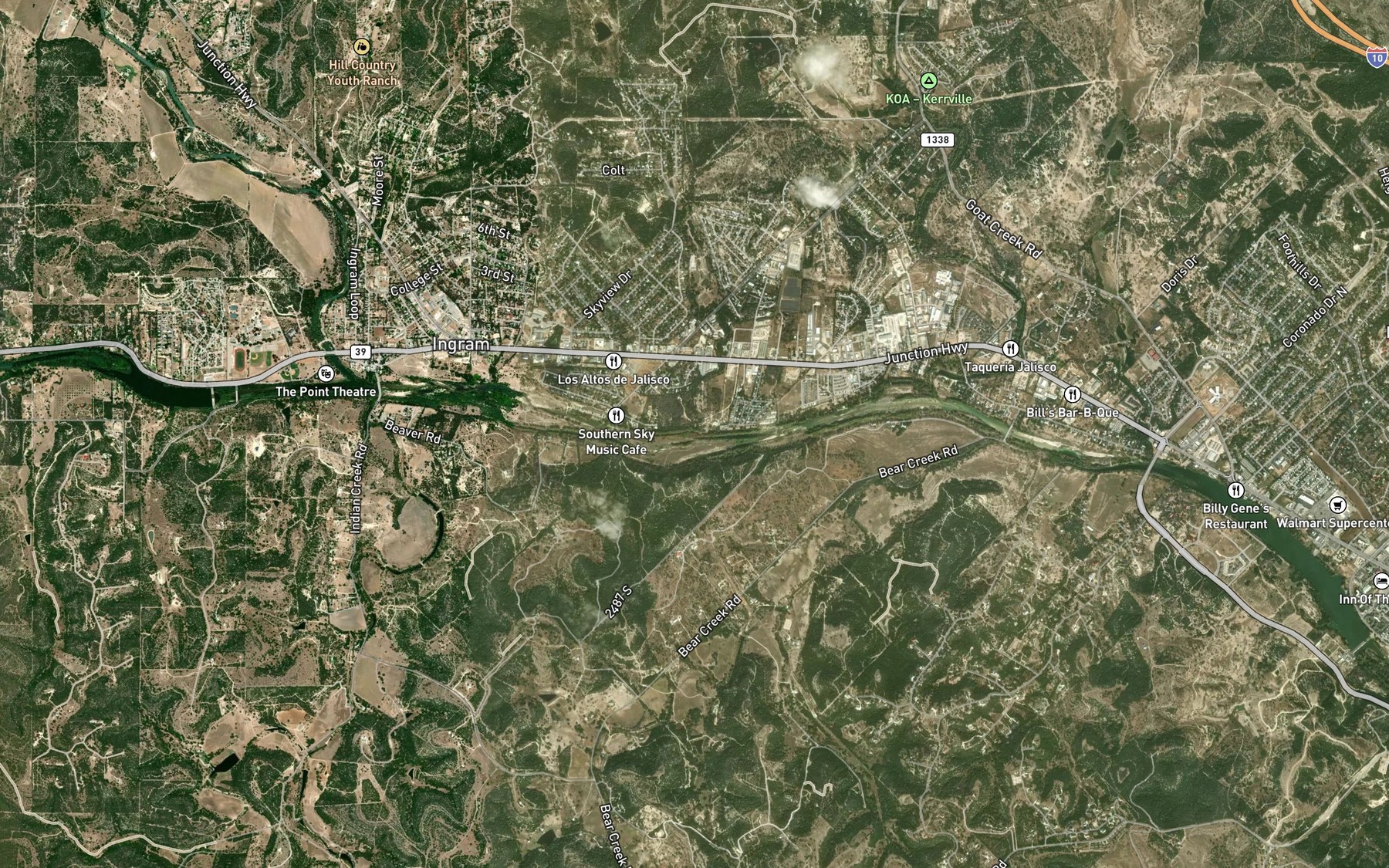 Satellite map of the Nichols Creek