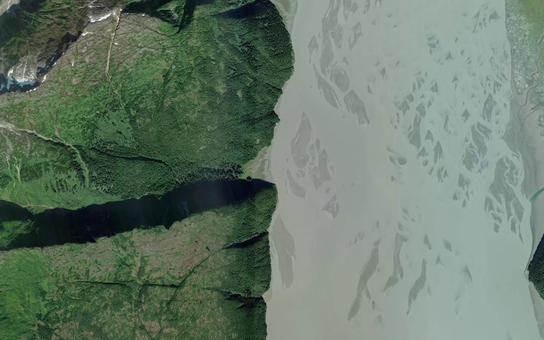 Satellite map of the Scow Cove