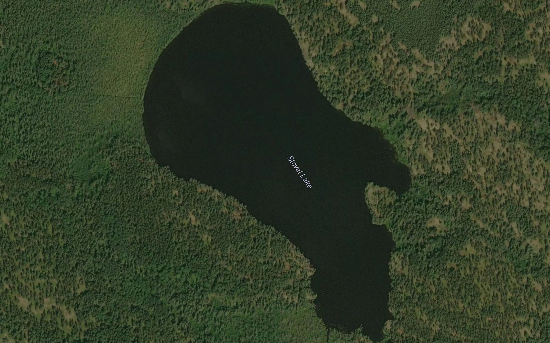 Satellite map of the Stovel Lake